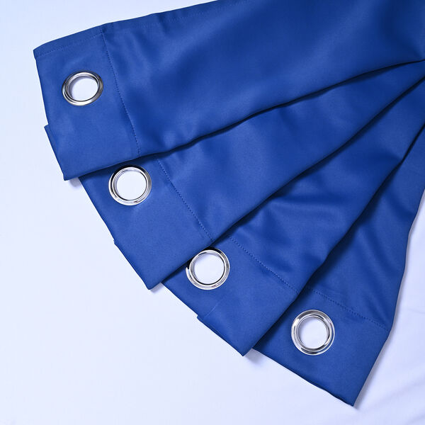 2 Verdunkelungsvorh&auml;nge mit 8 Metallringen, pro Vorhang 140x240 cm, Kobaltblau image number 3