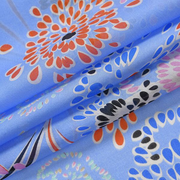 LA MAREY - Seidenschal aus 100% Maulbeerseide, blau image number 3