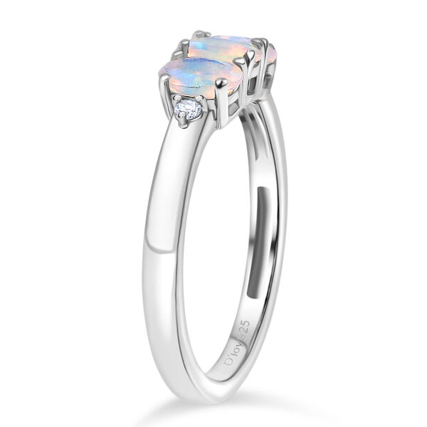 D'Joy AA nat&uuml;rlicher, &auml;thiopischer Welo Opal und Zirkon Ring, 925 Silber rhodiniert - 0,54 ct. image number 4