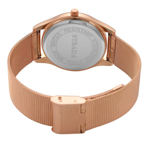 STRADA Stardust Dial Uhr mit japanischem Uhrwerk und roségoldfarbenem 316L Edelstahl -Mesh-Armband image number 6