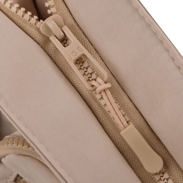 Crossbody-Schultertasche mit Mehrfachf&auml;chern, 31x30x14cm, Beige image number 7