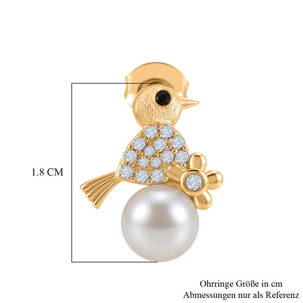 EVER TRUE S&uuml;&szlig;wasser Perle (7-7.5 mm), Schwarzer Spinell Ohrringe Nickelfreies Messing image number 5