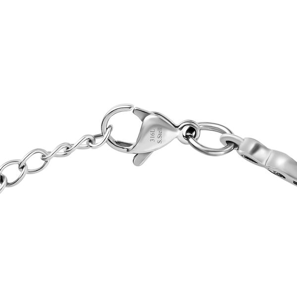 Rotes Granat Armband, ca. 19 cm, Edelstahl, ca. 5.23 ct image number 4