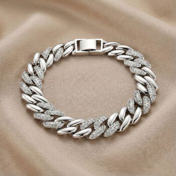 Wei&szlig;er Zirkonia Armband ca. 18.5 cm Nickelfreies Messing