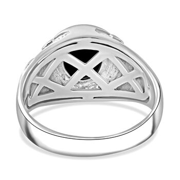 Stern blauer Saphir Ring 925 Silber rhodiniert (Gr&ouml;&szlig;e 18.00) ca. 3.11 ct