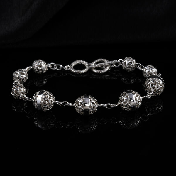 Royal Bali Kollektion- Kugel Perlen-Armband in Silber, 14,06g image number 2