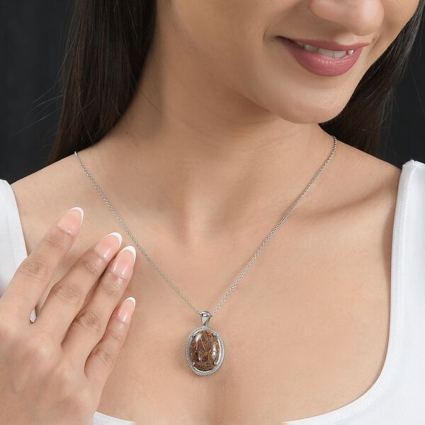 Skript Stein Anh&auml;nger mit 50cm Kette - 17,63 ct. image number 3