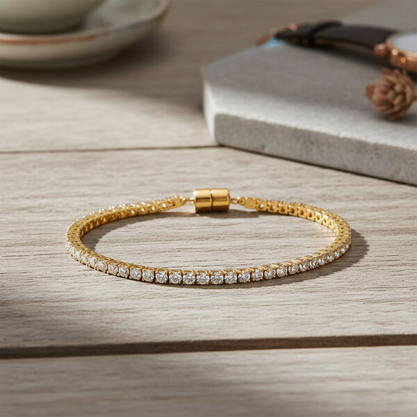 D'Joy Moissanit 20cm Armband, 925 Silber 750 Gelbgold Vermeil - 5,99 ct. image number 1