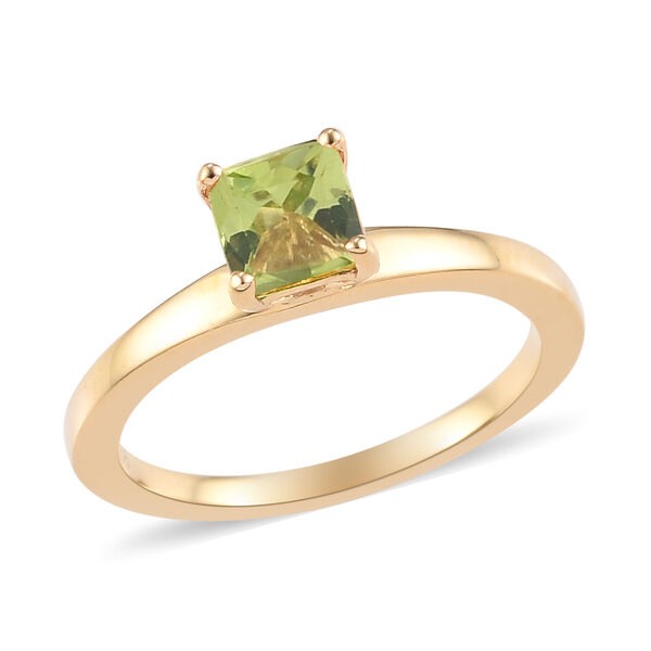 Peridot Solit&auml;r Ring 925 Silber 585 Vergoldet image number 4