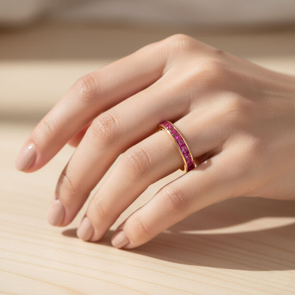 D'Joy AA burmesischer Rubin Ring und Ohrringe image number 4