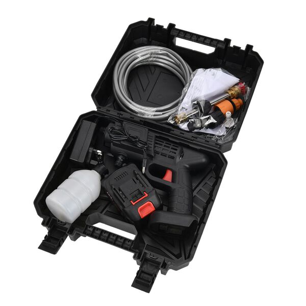 Hochdruckreiniger Akku-Wasserpistole f&uuml;r Auto, Garten und Haushalt, kabellos, 22  Bar, 30&times;12&times;28 cm, Schwarz image number 4