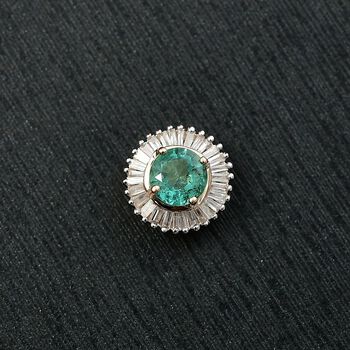 AAA Kagem sambischer Smaragd und Diamant Anh&auml;nger in 375 Gold - 0,62 ct.