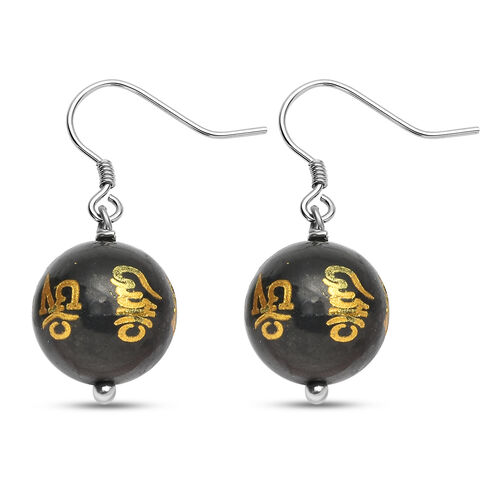 Feng shui Shungit Ohrringe 925 Silber rhodiniert image number 0