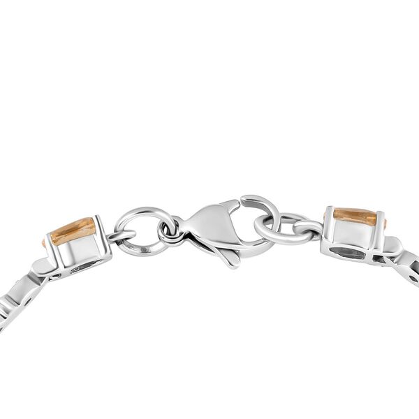 3er Set, Citrin Ohrringe, Armband, Anhänger mit Kette, Edelstahl, ca. 7.28 ct image number 5