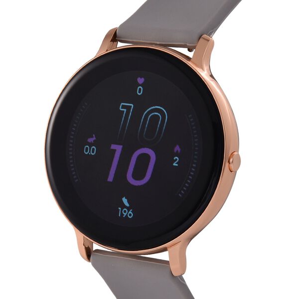 STRADA Hiwatch Plus Elegante Smartwatch - Roségold mit Grauem Silikonarmband, umfassende Gesundheits- und Sportfunktionen, Bluetooth 5.0 image number 2