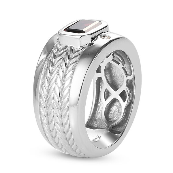 Roter Granat und Zirkon Ring Messing Ionenbeschichtetes Platin  ca. 1,24 ct image number 5