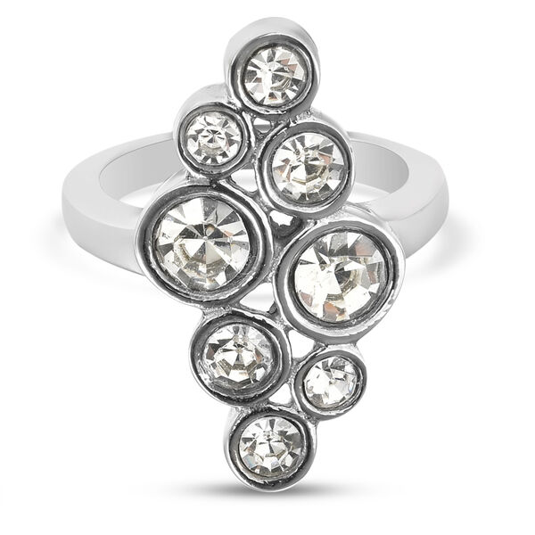 2er- Set, Weißer Kristall-Ring und Anhänger mit Kette, 50 cm - 1,7 ct. image number 2