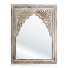 NAKKASHI - handgefertigter Wand-Spiegel, hand-geschnitztes Mangoholz, 61 x 45 cm