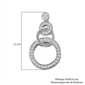 Wei&szlig;er Zirkonia Ohrringe 925 Silber rhodiniert