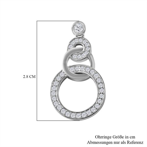 Wei&szlig;er Zirkonia Ohrringe 925 Silber rhodiniert image number 2