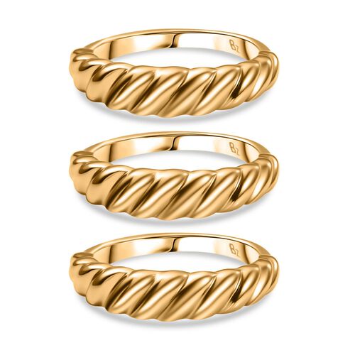 3er-Set strukturierte Stacking-Ringe image number 0