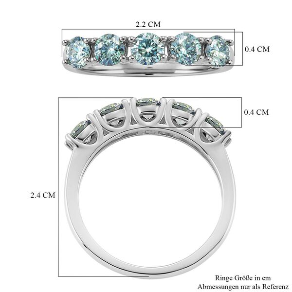 D'Joy blauer Moissanit Ring, 925 Silber rhodiniert - 1,50 ct. image number 6