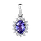 AA Tansanit, Moissanit Anhänger, 375 Gold, ca. 0.95 ct