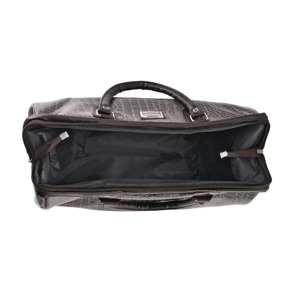 Weekender Reisetasche, 45x33x22cm, Krokodilmuster, Grau image number 6
