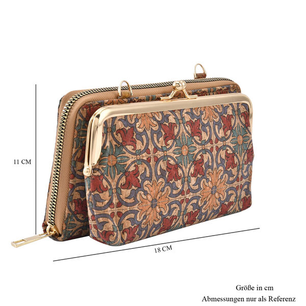Crossbody Tasche aus Naturkork mit RFID-Schutz, Suzani image number 6