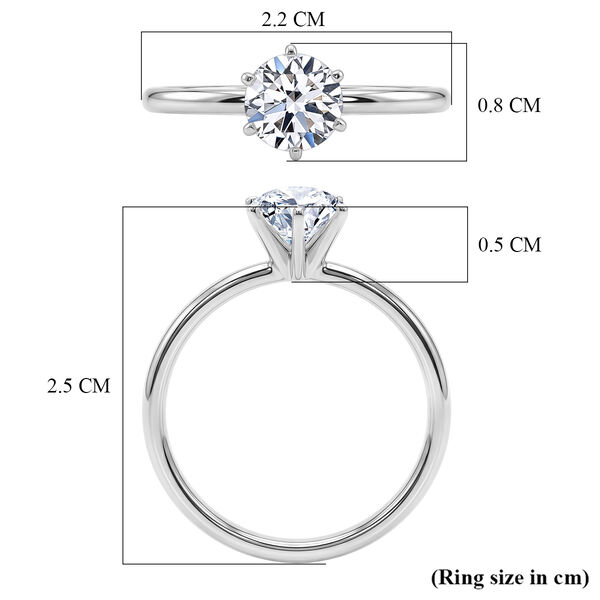 LUXURIANT DIAMOND - Lab Grown Diamant VS-EF SGL zertifiziert Ring 950 Platin (Gr&ouml;&szlig;e 17.00) ca. 1.00 ct image number 5