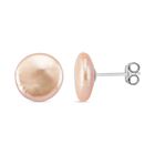 Lila Keshi Perle Ohrringe 925 Silber rhodiniert