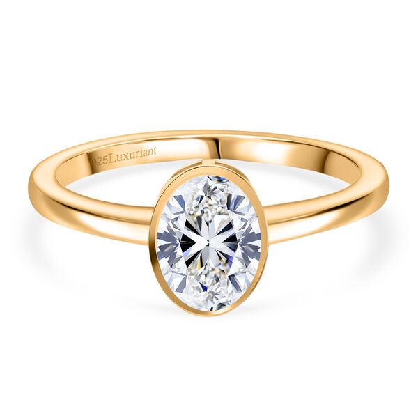 LUXURIANT DIAMOND - Lab Grown Diamant SI-GH Ring 925 Silber 750 Gelbgold Vermeil (Gr&ouml;&szlig;e 19.00) ca. 1.00 ct