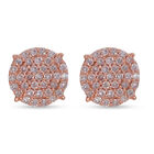 Natürliche, rosa Diamant-Ohrstecker, I1-I2, 375 roségold ca. 0,25 ct
