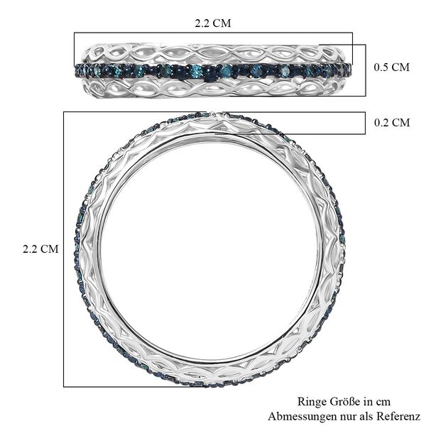 D'Joy blauer Diamant Ring, 925 Silber rhodiniert - 0,15 ct. image number 7