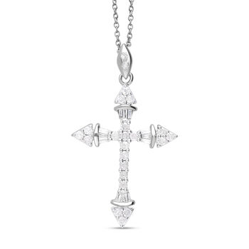 Wei&szlig;er Diamant Anh&auml;nger 925 Silber platiniert ca. 0.51 ct