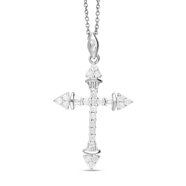 Diamant Anh&auml;nger, 925 Silber platiniert - 0,51 ct.