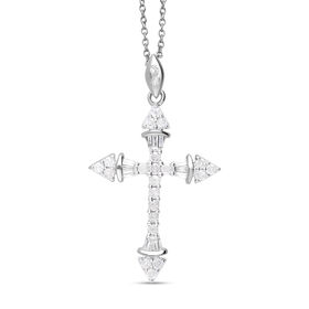 Weißer Diamant Anhänger 925 Silber platiniert ca. 0.51 ct