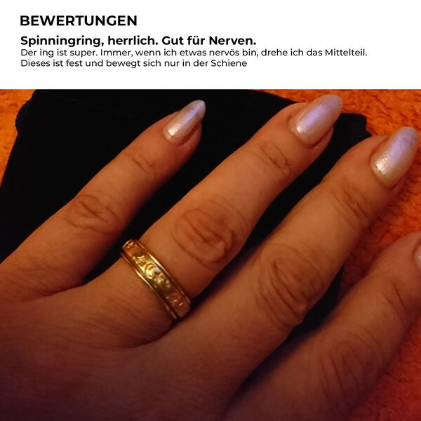 Mystischer Anti-Stress-Spinning-Ring, vergoldetes Silber image number 8