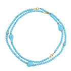 3er Set Muschelkernperlen-Schmuckst&uuml;cke in Sleeping Beauty-Farbe, bestehend aus Armband (ca. 19 cm) und zwei Halsketten (ca. 40 cm und 50 cm), gelb vergoldet