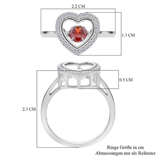 Roter und wei&szlig;er Zirkonia-Ring - 1,02 ct. image number 7