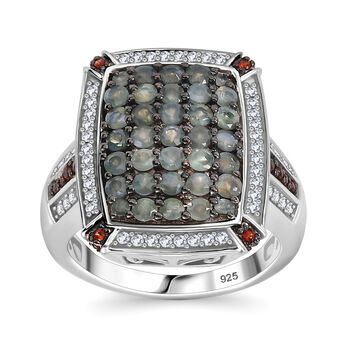 AA Alexandrit, wei&szlig;er und Kaffee Zirkon Ring - 1,97 ct.