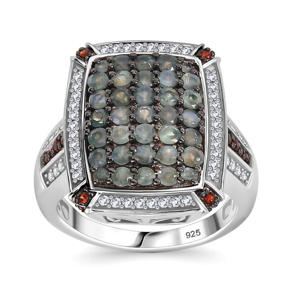 AA Alexandrit, wei&szlig;er und Kaffee Zirkon Ring - 1,97 ct. image number 4