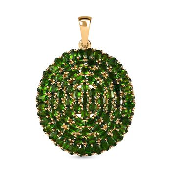 Nat&uuml;rlicher Chromdiopsid Anh&auml;nger, 925 Silber vergoldet, ca. 22.78 ct