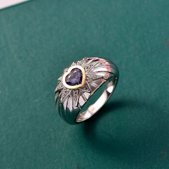GP Celestial Kollektion- AAA Tansanit, Zirkon und Kanchanaburi blauer Saphir zweifarbiger Ring - 0,82 ct.