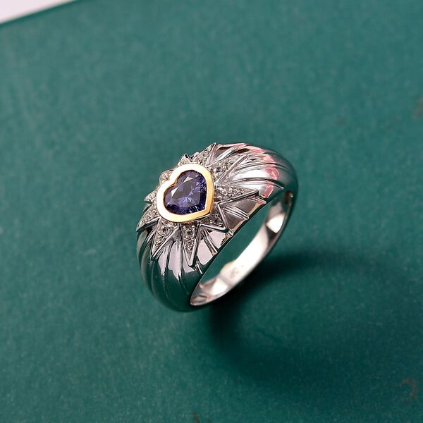 GP Celestial Kollektion- AAA Tansanit, Zirkon und Kanchanaburi blauer Saphir zweifarbiger Ring - 0,82 ct. image number 2