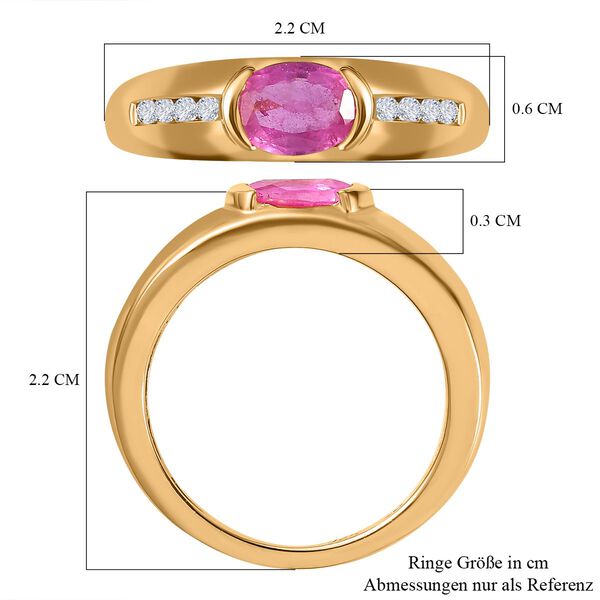 Ilakaka rosa Saphir und Zirkon-Ring - 1,23 ct. image number 7