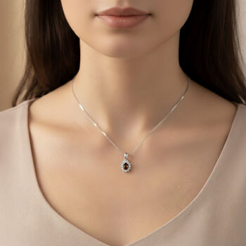 D'Joy Sonnenuntergang und wei&szlig;er Zirkon Anh&auml;nger - 0,93 ct.