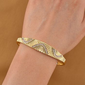 Wei&szlig;er Zirkonia Armreif ca. 19 cm Nickelfreies Messing