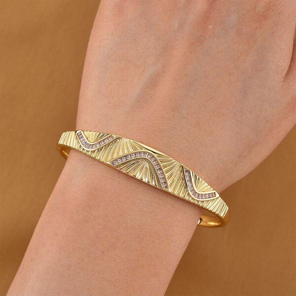 Wei&szlig;er Zirkonia Armreif ca. 19 cm Nickelfreies Messing image number 2