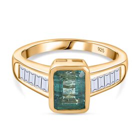 Kagem sambischer Smaragd und Moissanit-Ring - 2,05 ct.